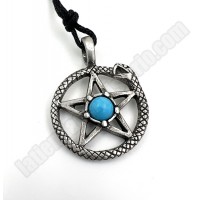 Pentagrama Serpiente con piedra azul