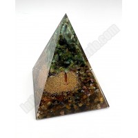 Orgonita Árbol turmalina multicolor y esmeralda