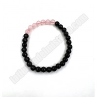 Pulsera de obsidiana con Cuarzo rosa