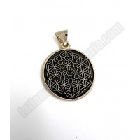 Amuleto Flor de la vida y Cábala. Bañado en oro